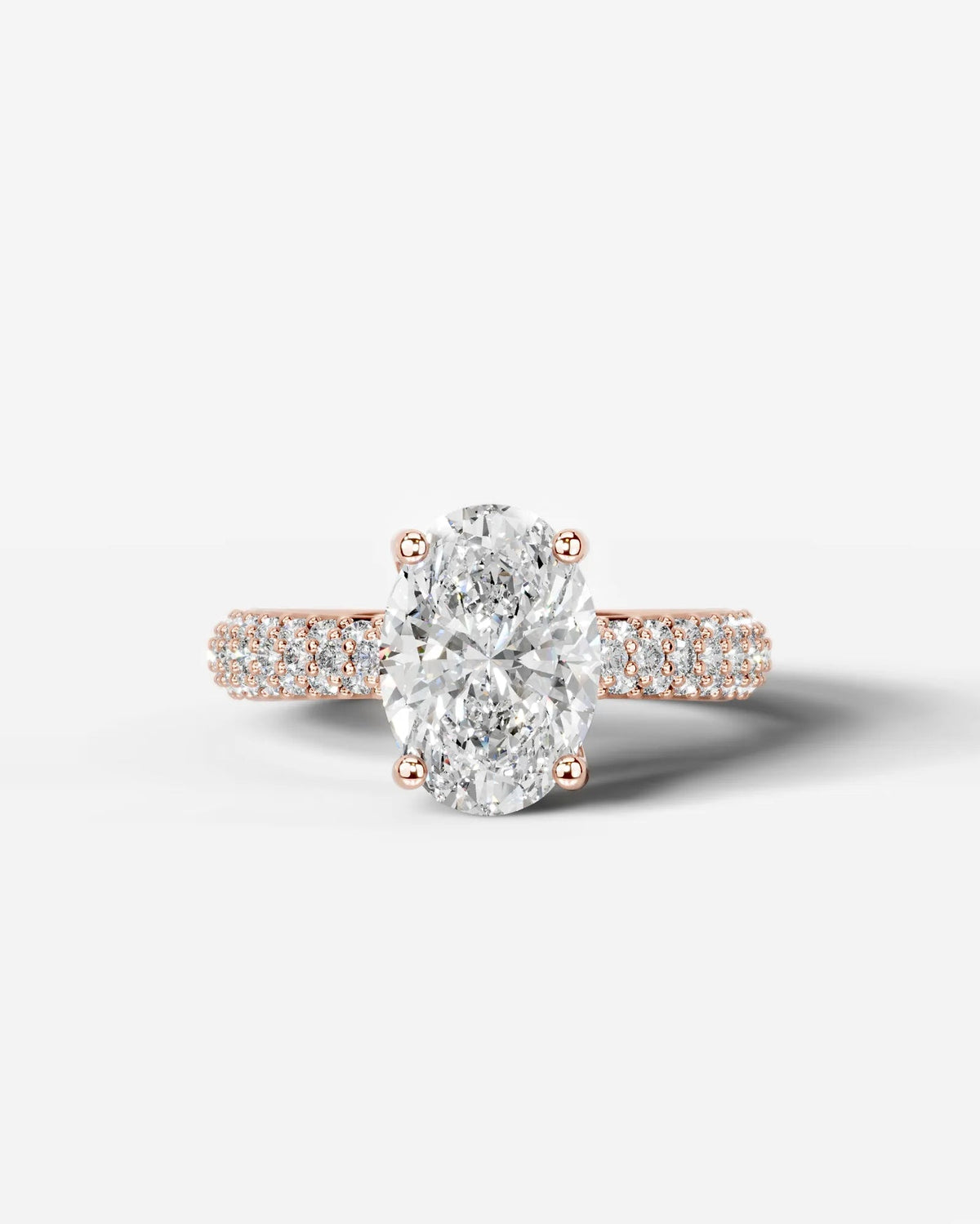 2 Carat Lab Grown Oval Cut Diamond Infinity Pavé Ring