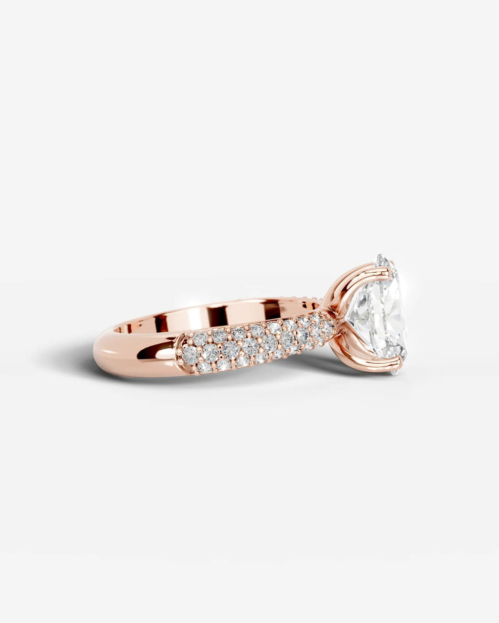 2 Carat Lab Grown Oval Cut Diamond Infinity Pavé Ring