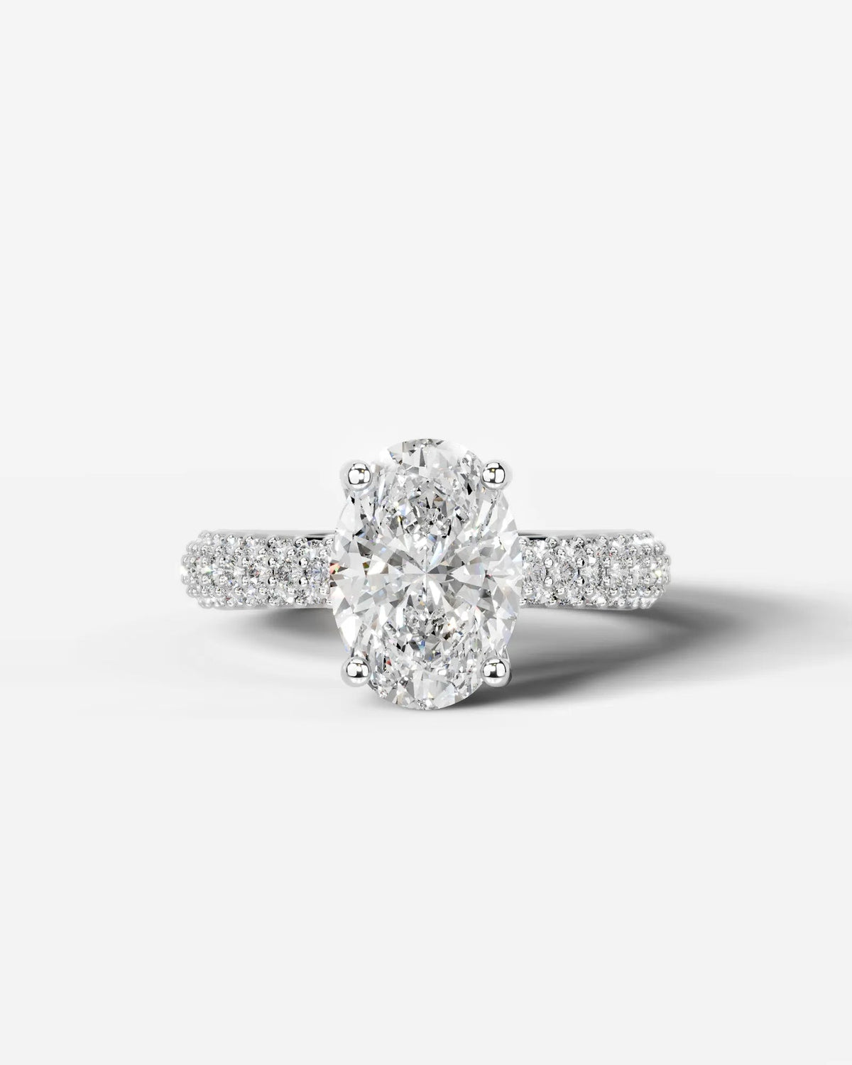2 Carat Lab Grown Oval Cut Diamond Infinity Pavé Ring
