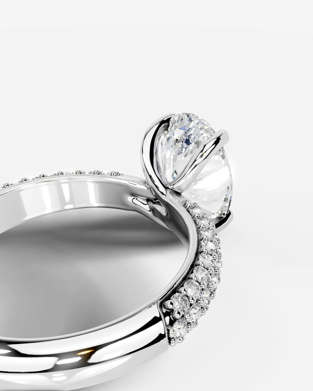 2 Carat Lab Grown Oval Cut Diamond Infinity Pavé Ring