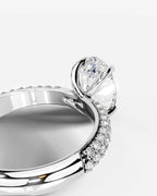 2 Carat Lab Grown Oval Cut Diamond Infinity Pavé Ring