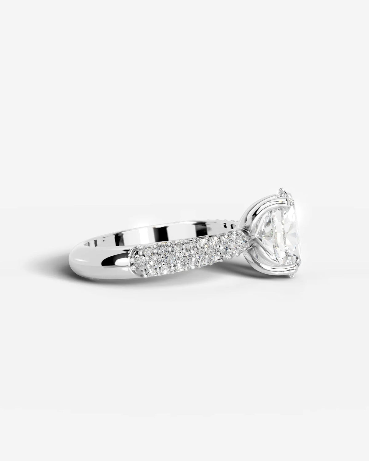 2 Carat Lab Grown Oval Cut Diamond Infinity Pavé Ring