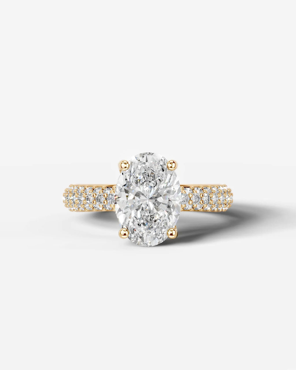 2 Carat Lab Grown Oval Cut Diamond Infinity Pavé Ring