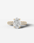 2 Carat Lab Grown Oval Cut Diamond Infinity Pavé Ring