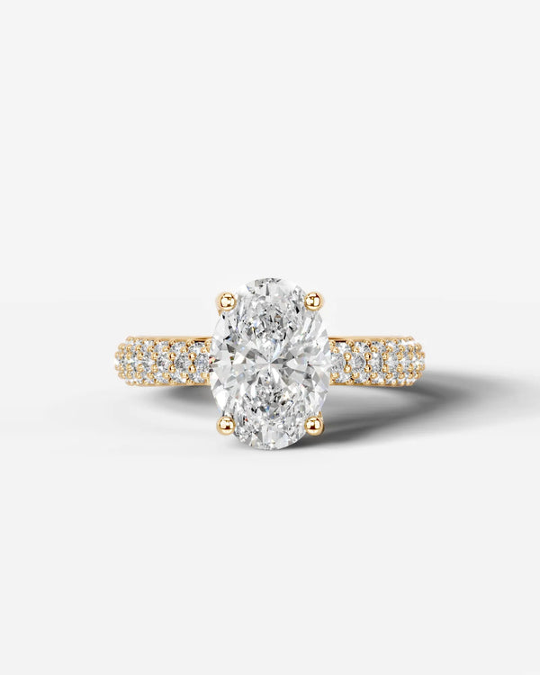 2 Carat Lab Grown Oval Cut Diamond Infinity Pavé Ring