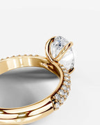 2 Carat Lab Grown Oval Cut Diamond Infinity Pavé Ring