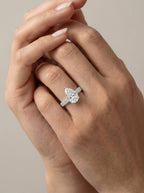 2 Carat Lab Grown Pear Cut Diamond Signature Ring