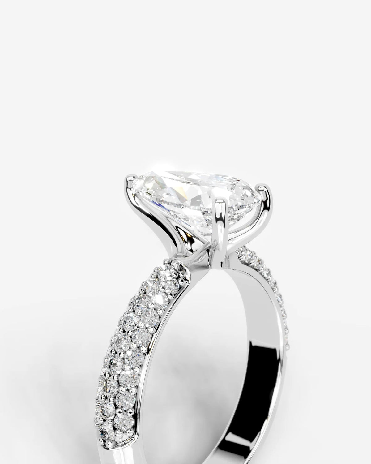 2 Carat Lab Grown Pear Cut Diamond Signature Ring