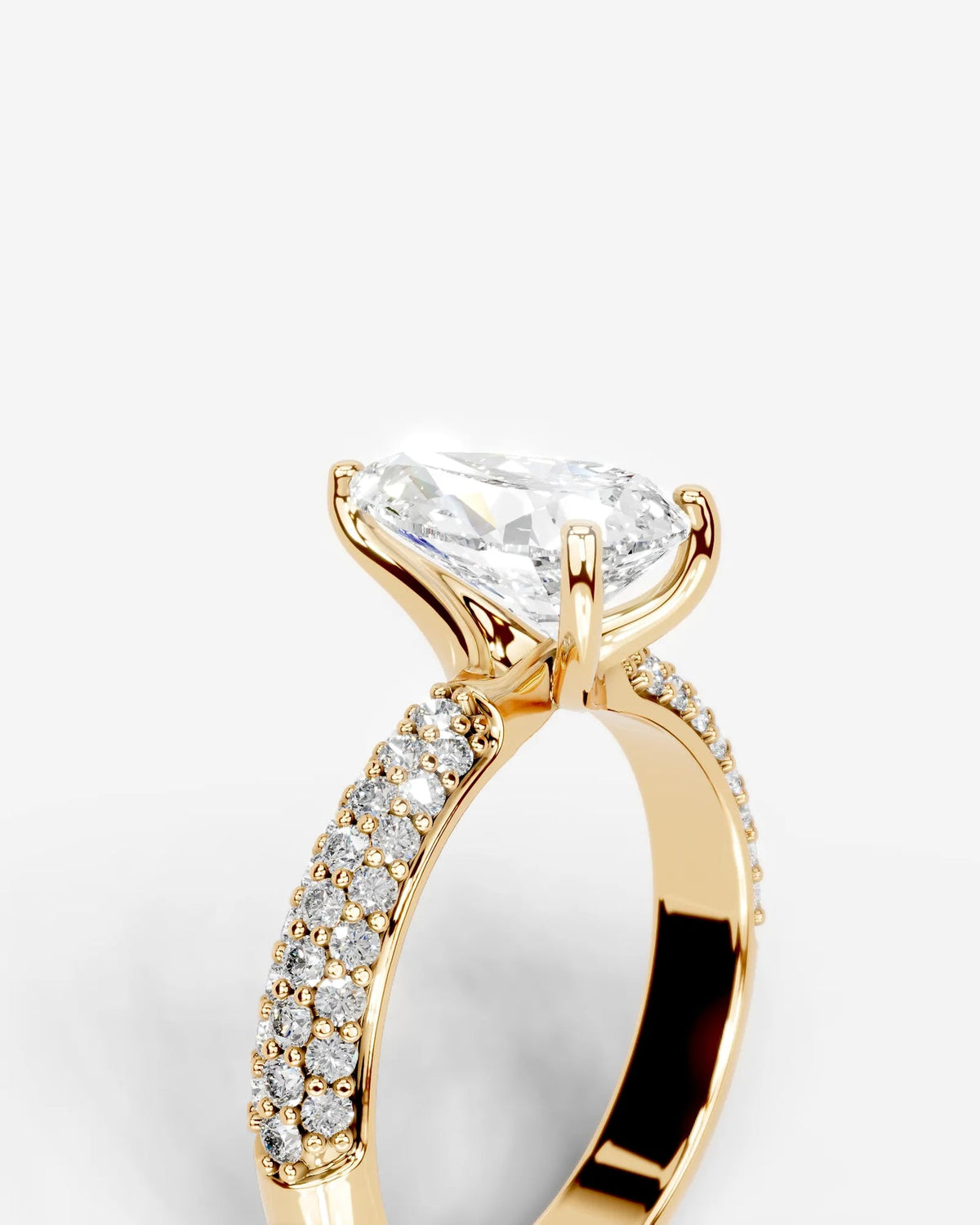 2 Carat Lab Grown Pear Cut Diamond Signature Ring