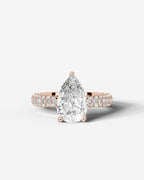 2 Carat Lab Grown Pear Cut Diamond Signature Ring