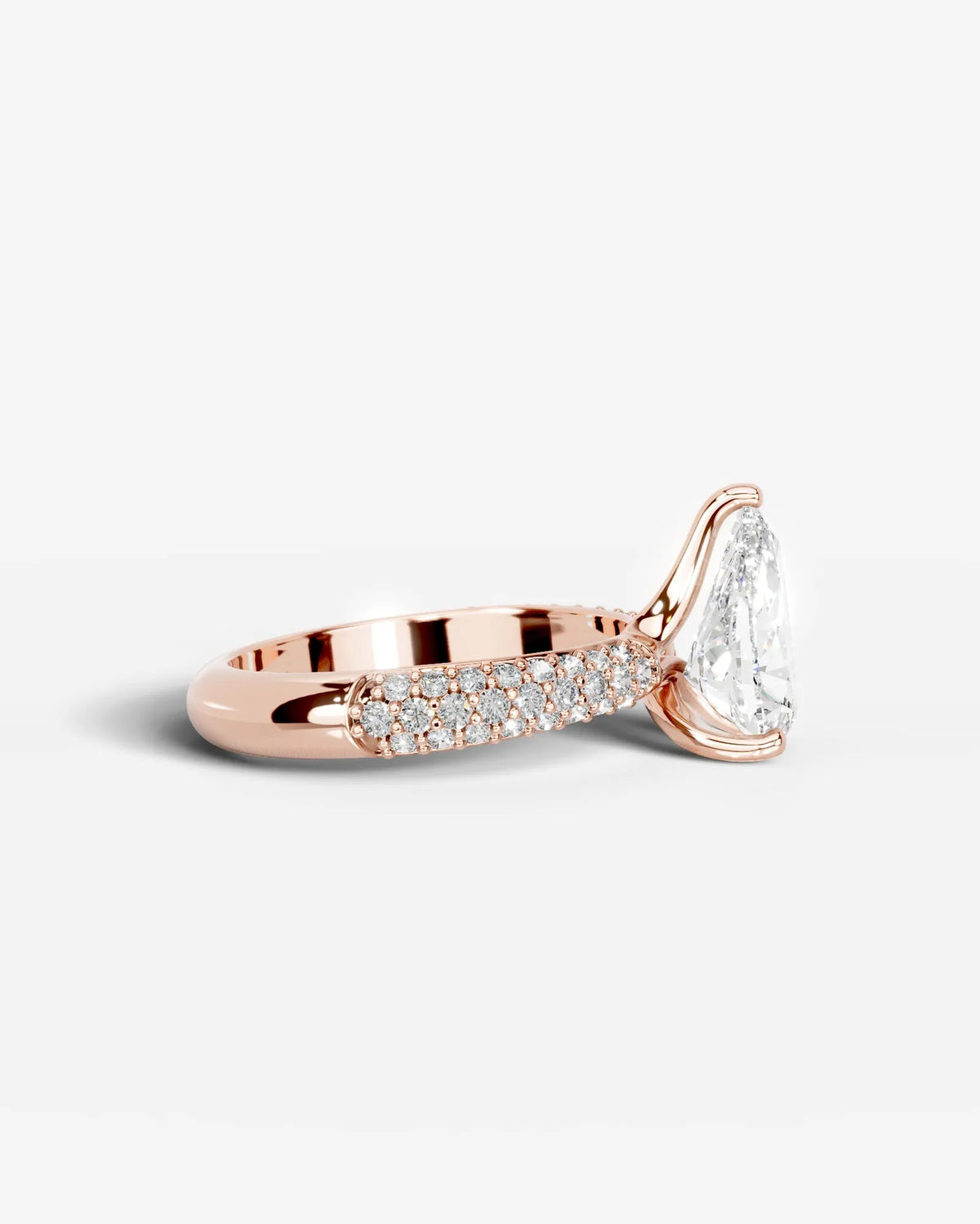 2 Carat Lab Grown Pear Cut Diamond Signature Ring