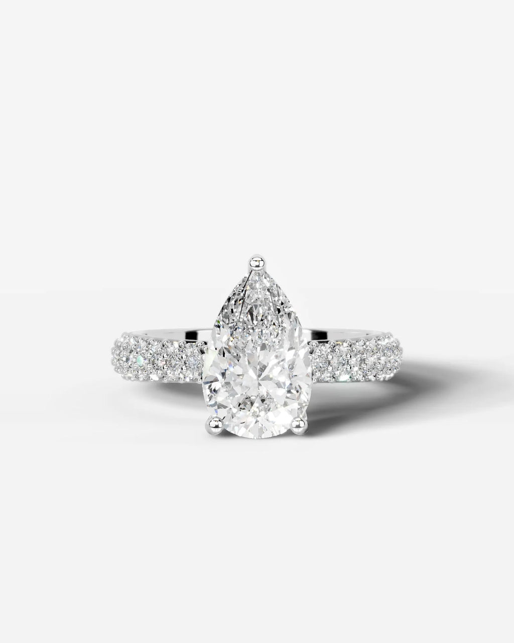 2 Carat Lab Grown Pear Cut Diamond Signature Ring