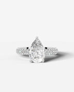 2 Carat Lab Grown Pear Cut Diamond Signature Ring