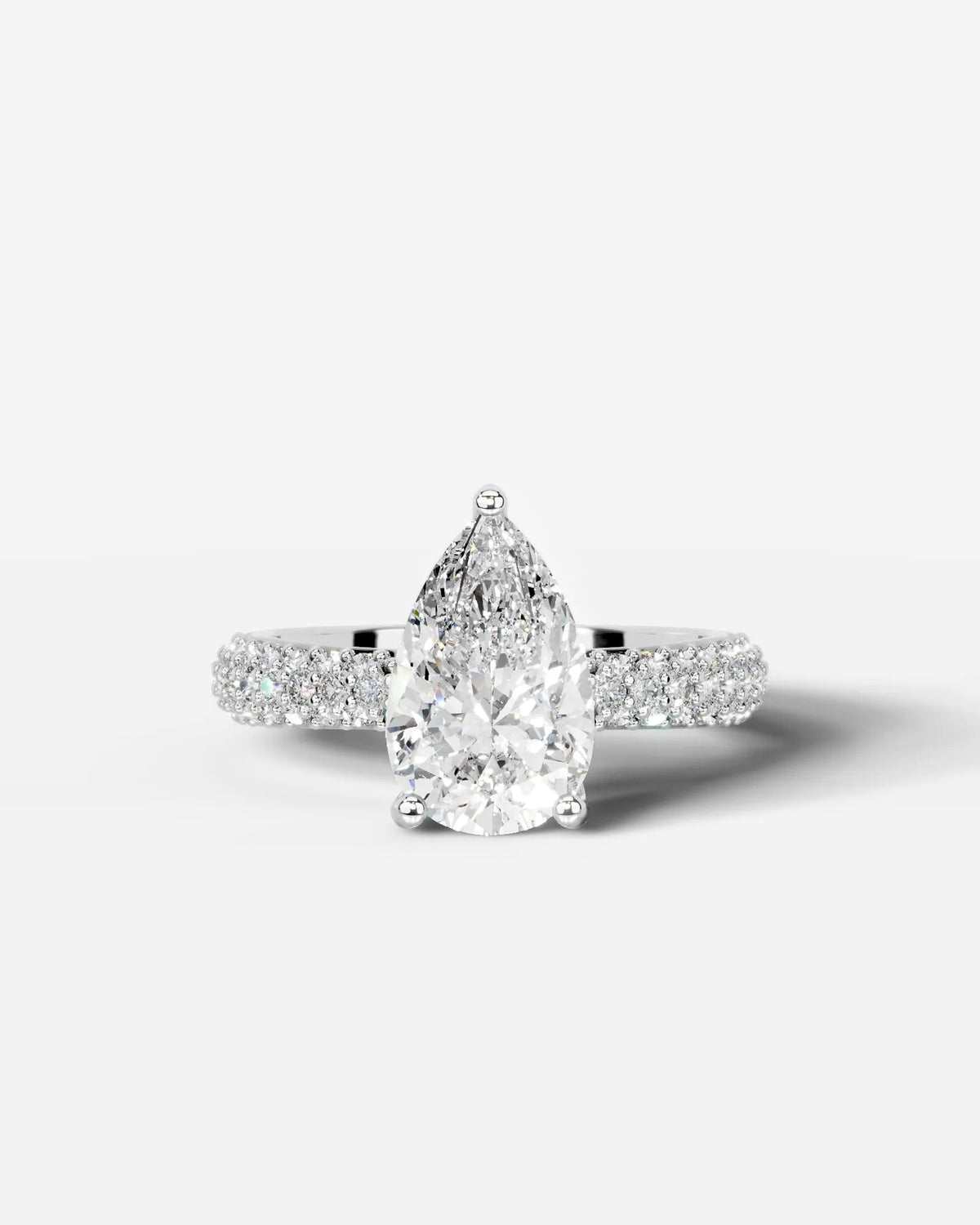 2 Carat Lab Grown Pear Cut Diamond Signature Ring