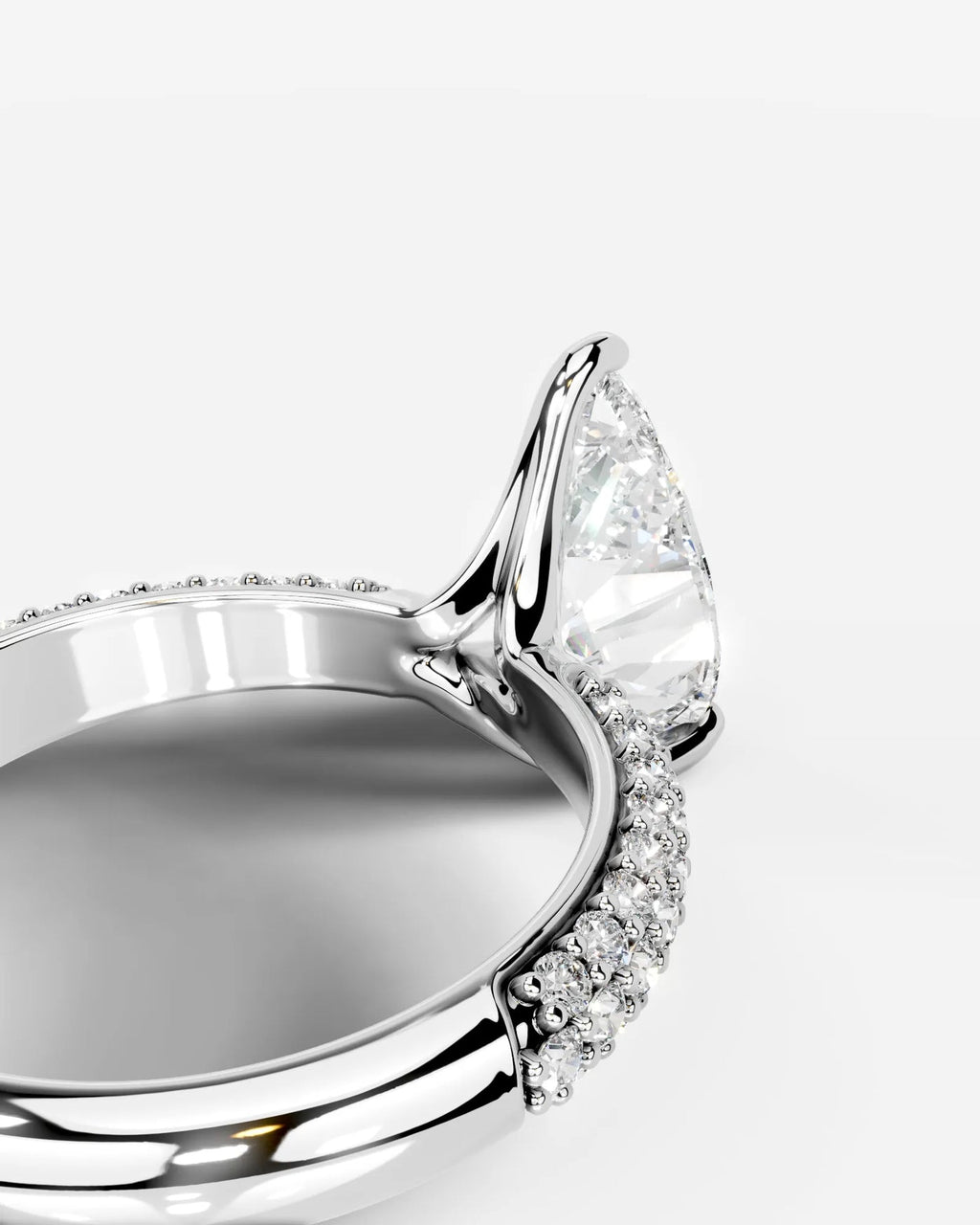 2 Carat Lab Grown Pear Cut Diamond Signature Ring