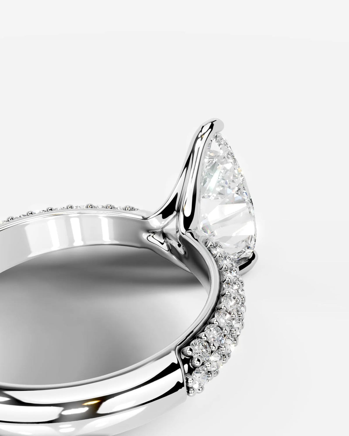 2 Carat Lab Grown Pear Cut Diamond Signature Ring
