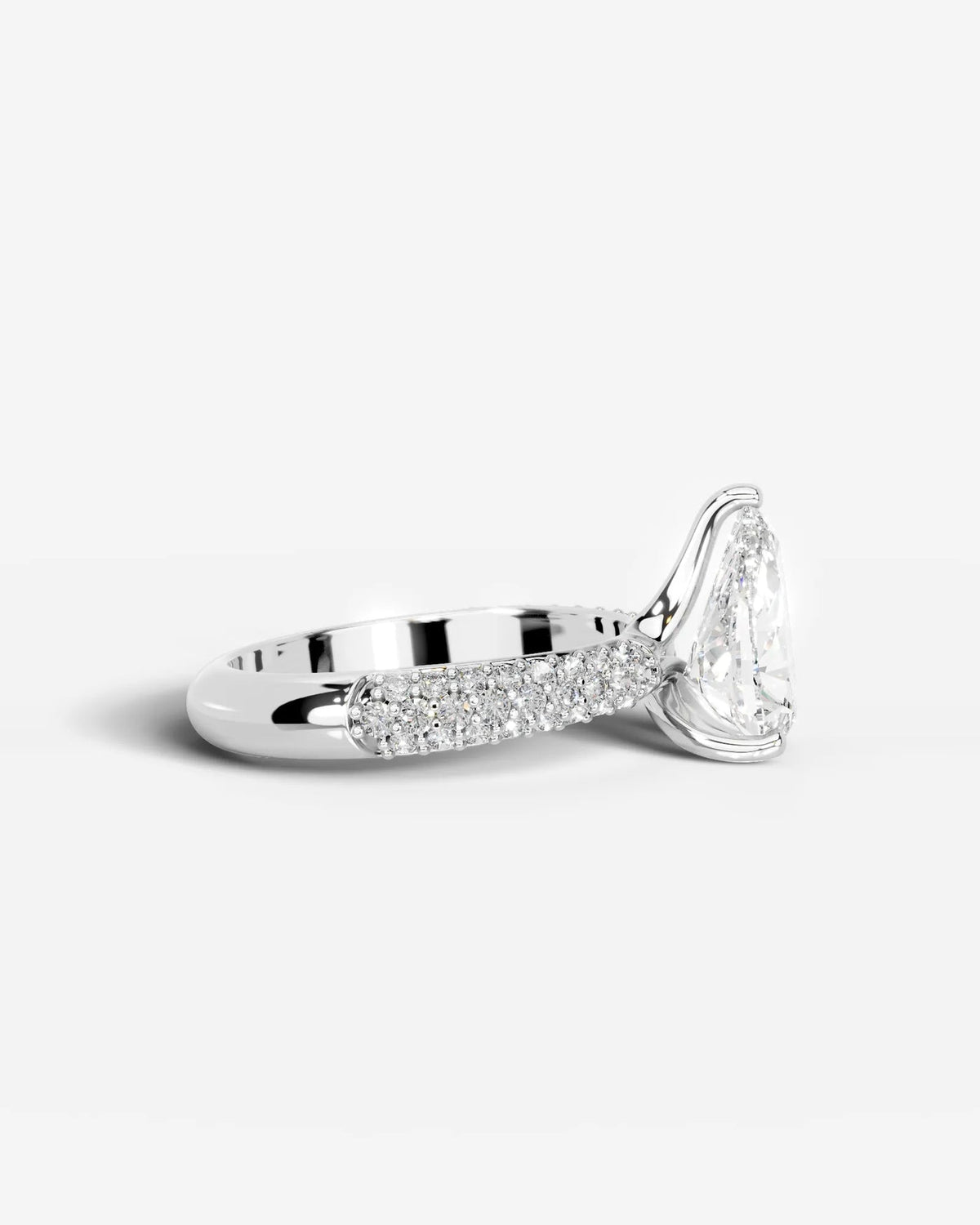 2 Carat Lab Grown Pear Cut Diamond Signature Ring