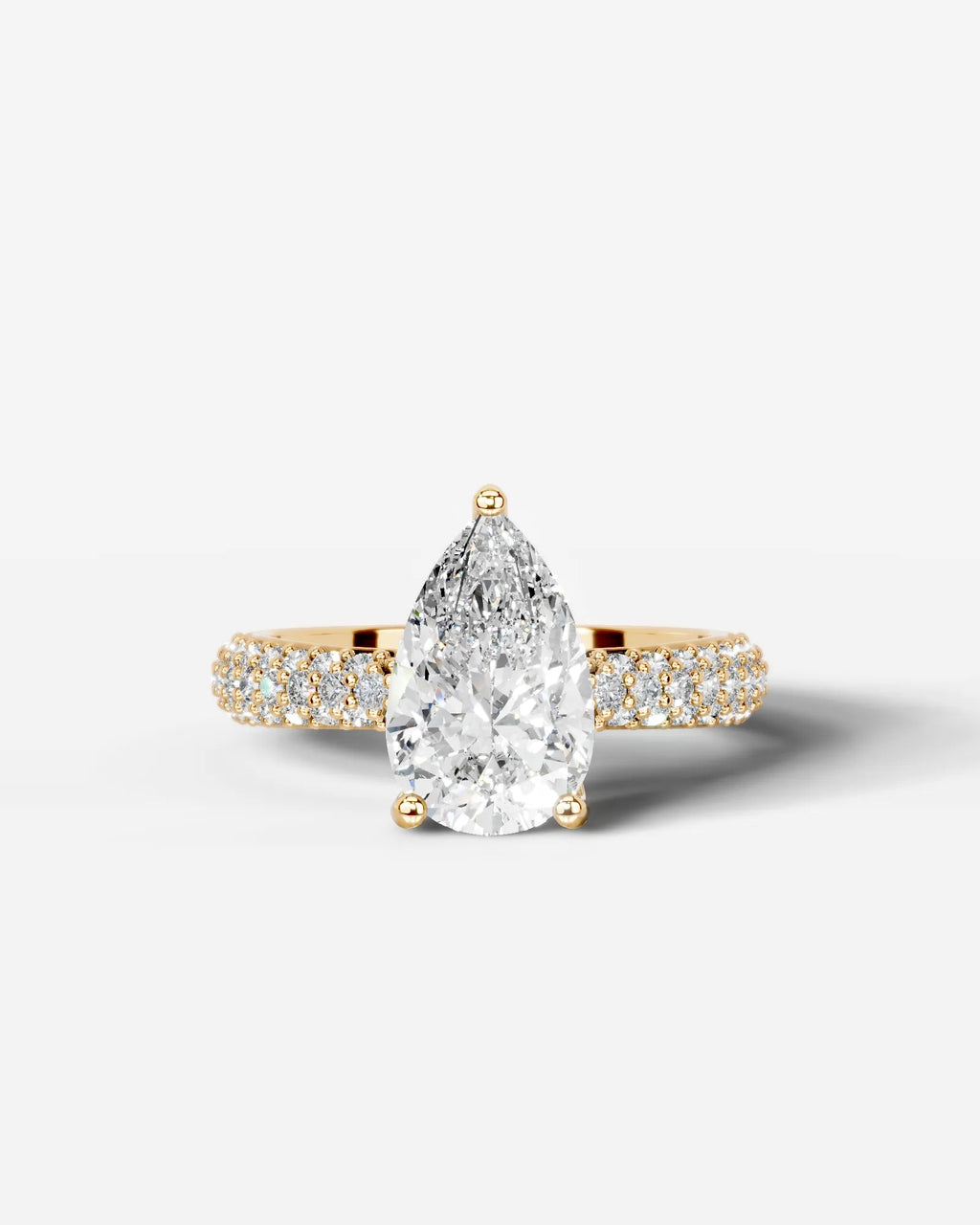 2 Carat Lab Grown Pear Cut Diamond Signature Ring