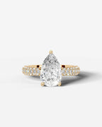 2 Carat Lab Grown Pear Cut Diamond Signature Ring