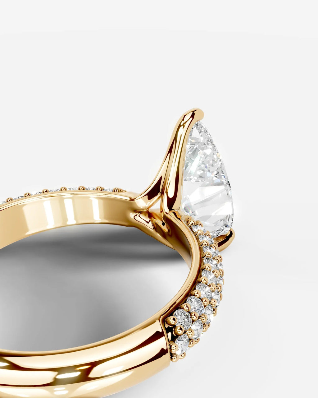 2 Carat Lab Grown Pear Cut Diamond Signature Ring