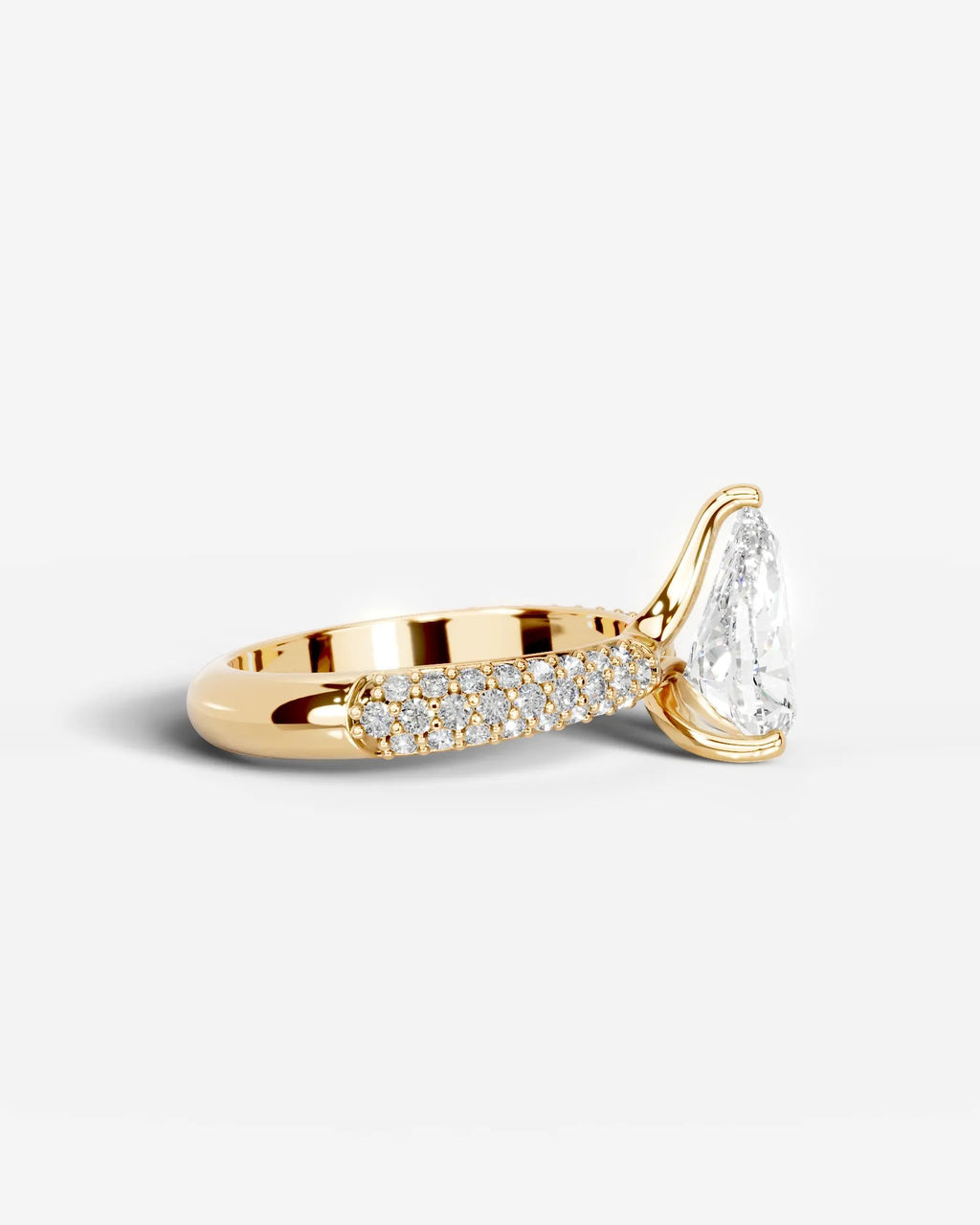 2 Carat Lab Grown Pear Cut Diamond Signature Ring