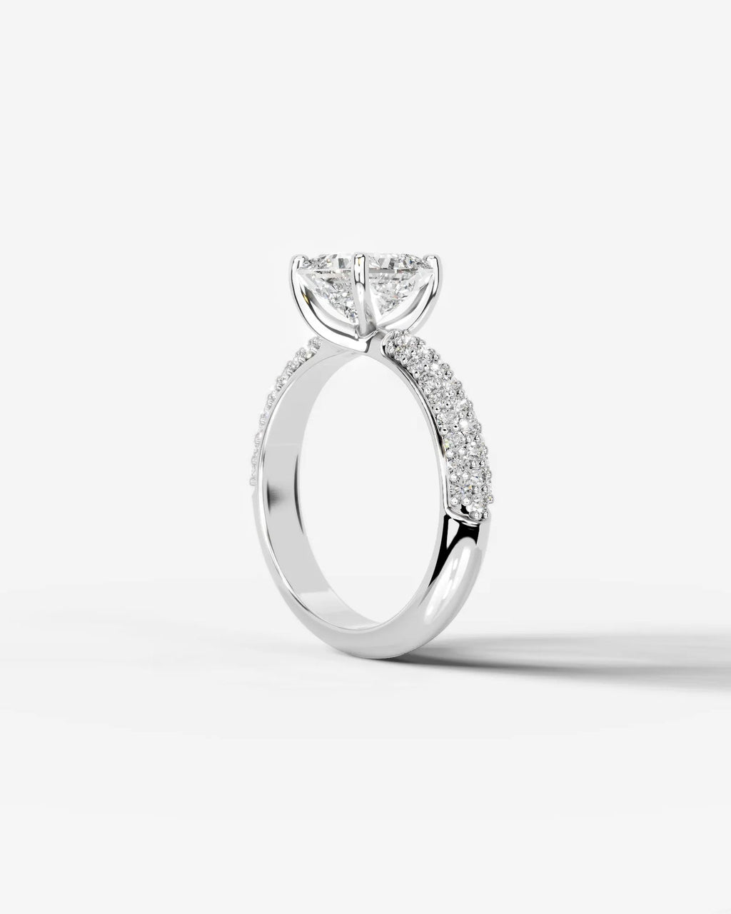 2 Carat Lab Grown Radiant Cut Diamond Twisted Diamond Band Ring