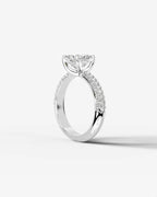 2 Carat Lab Grown Radiant Cut Diamond Twisted Diamond Band Ring