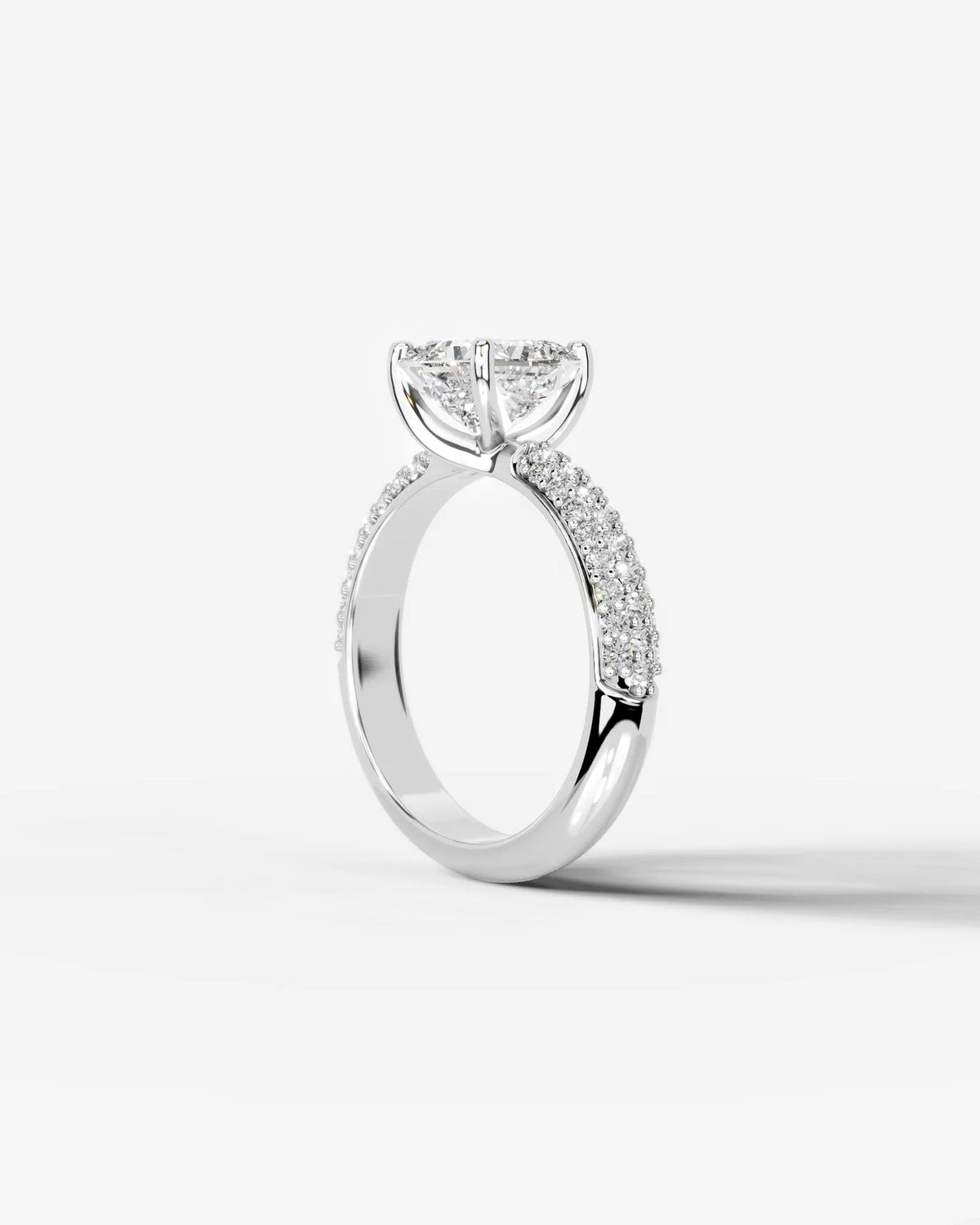 2 Carat Lab Grown Radiant Cut Diamond Twisted Diamond Band Ring