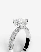 2 Carat Lab Grown Radiant Cut Diamond Twisted Diamond Band Ring