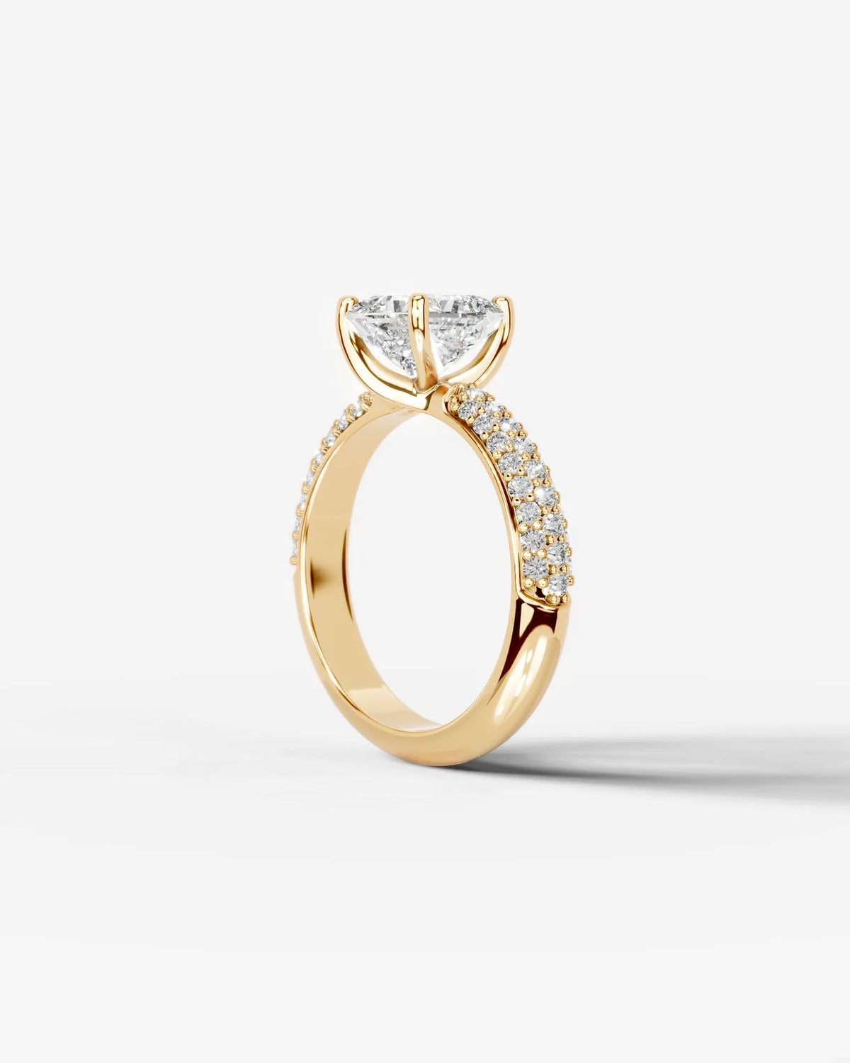 2 Carat Lab Grown Radiant Cut Diamond Twisted Diamond Band Ring
