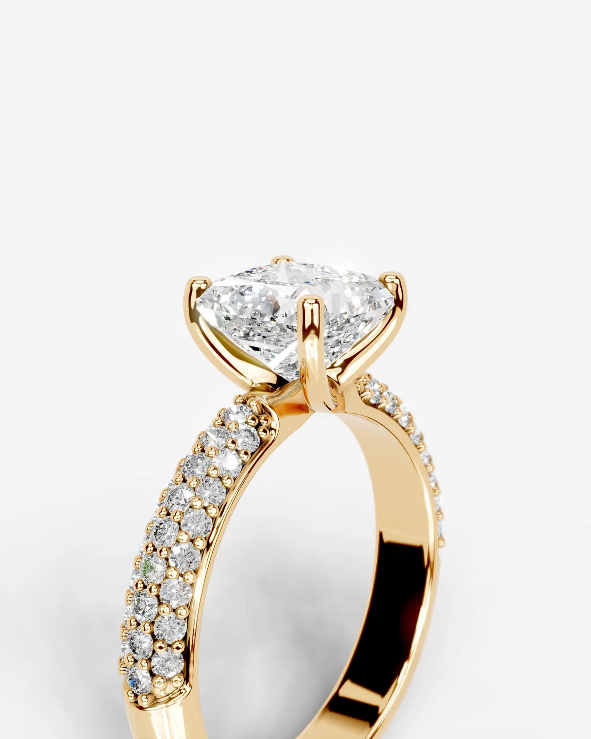 2 Carat Lab Grown Radiant Cut Diamond Twisted Diamond Band Ring