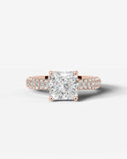 2 Carat Lab Grown Radiant Cut Diamond Twisted Diamond Band Ring