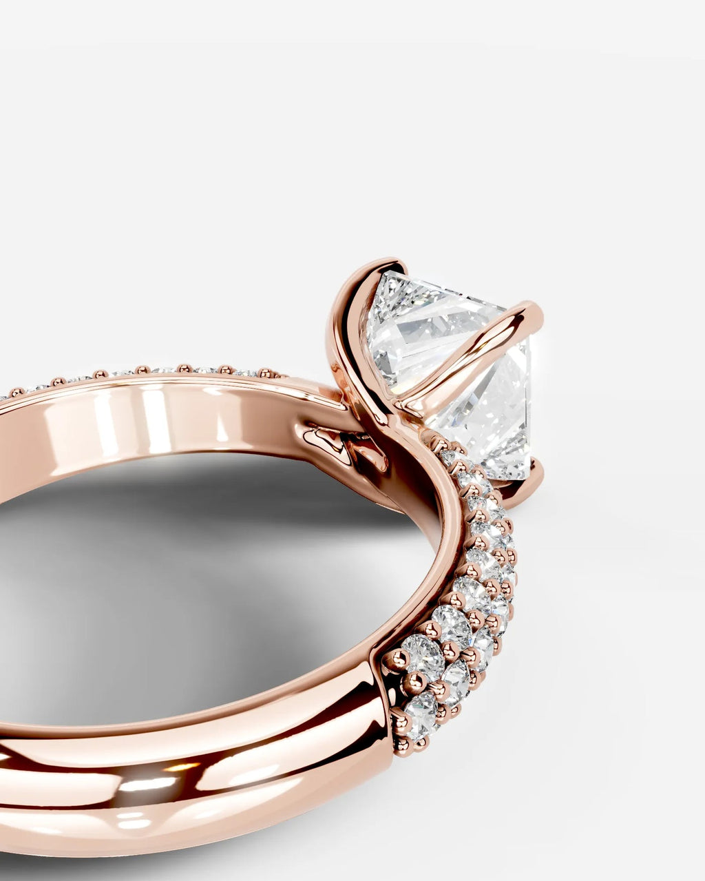 2 Carat Lab Grown Radiant Cut Diamond Twisted Diamond Band Ring