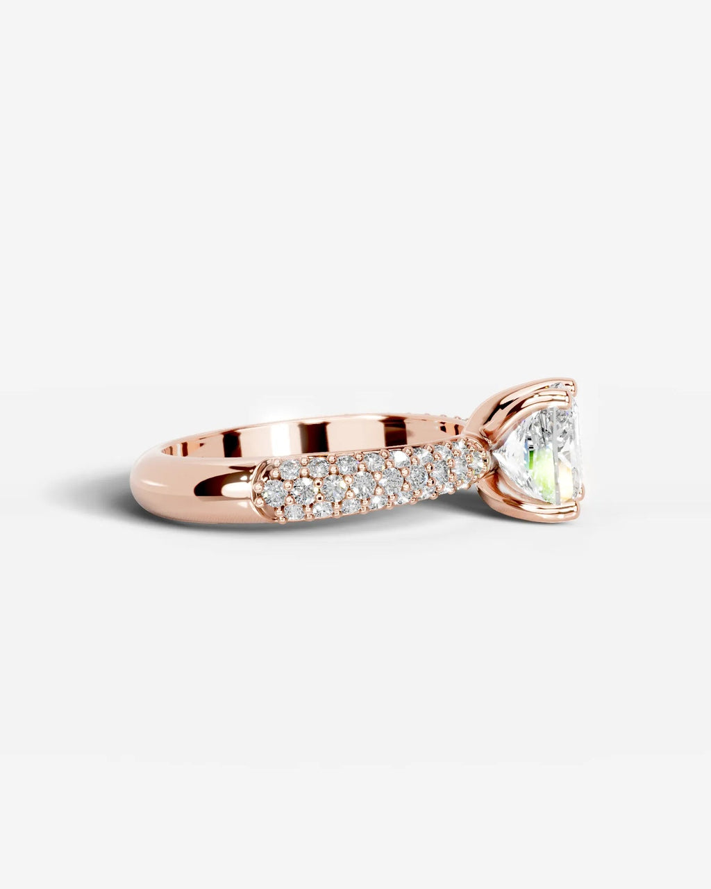 2 Carat Lab Grown Radiant Cut Diamond Twisted Diamond Band Ring