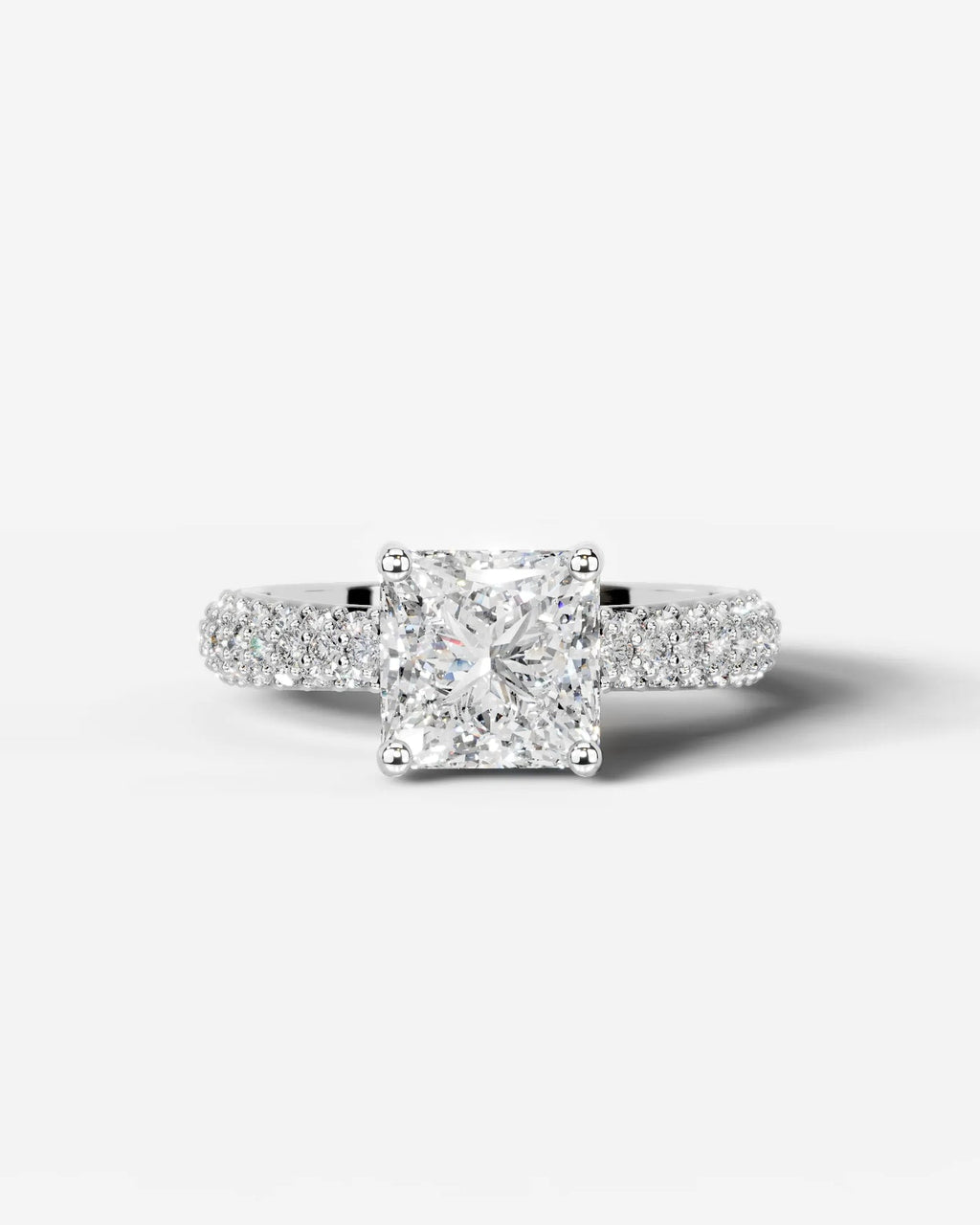 2 Carat Lab Grown Radiant Cut Diamond Twisted Diamond Band Ring