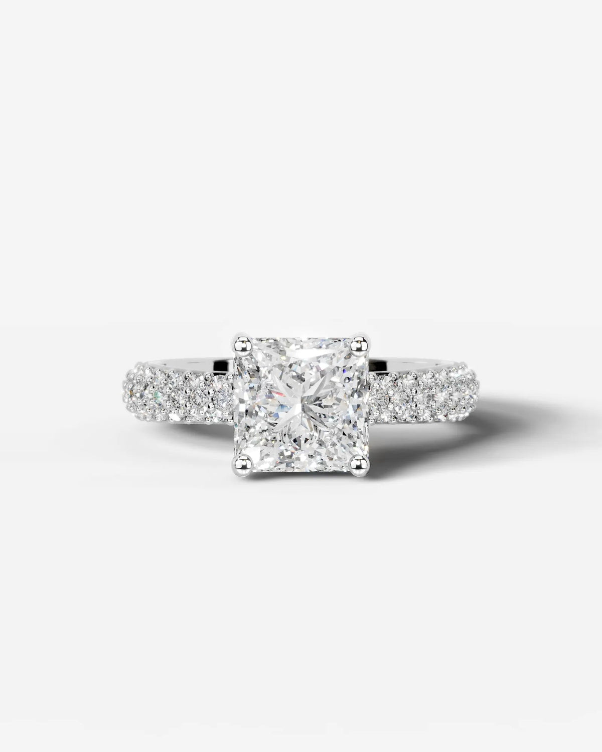 2 Carat Lab Grown Radiant Cut Diamond Twisted Diamond Band Ring
