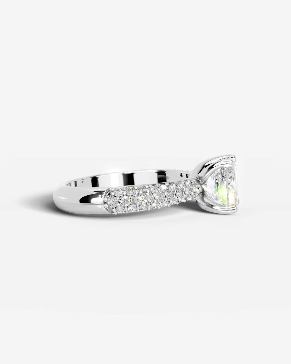 2 Carat Lab Grown Radiant Cut Diamond Twisted Diamond Band Ring