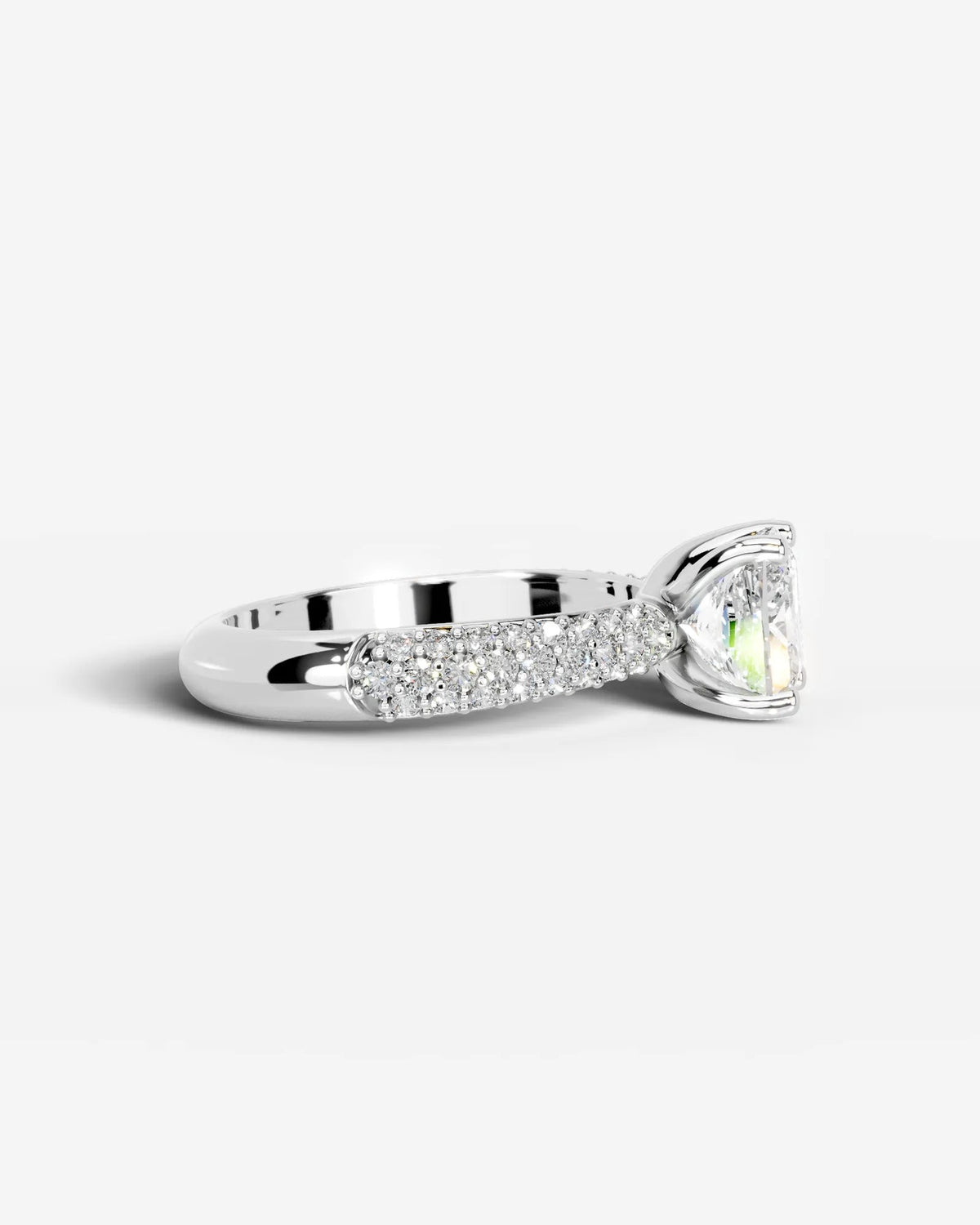 2 Carat Lab Grown Radiant Cut Diamond Twisted Diamond Band Ring