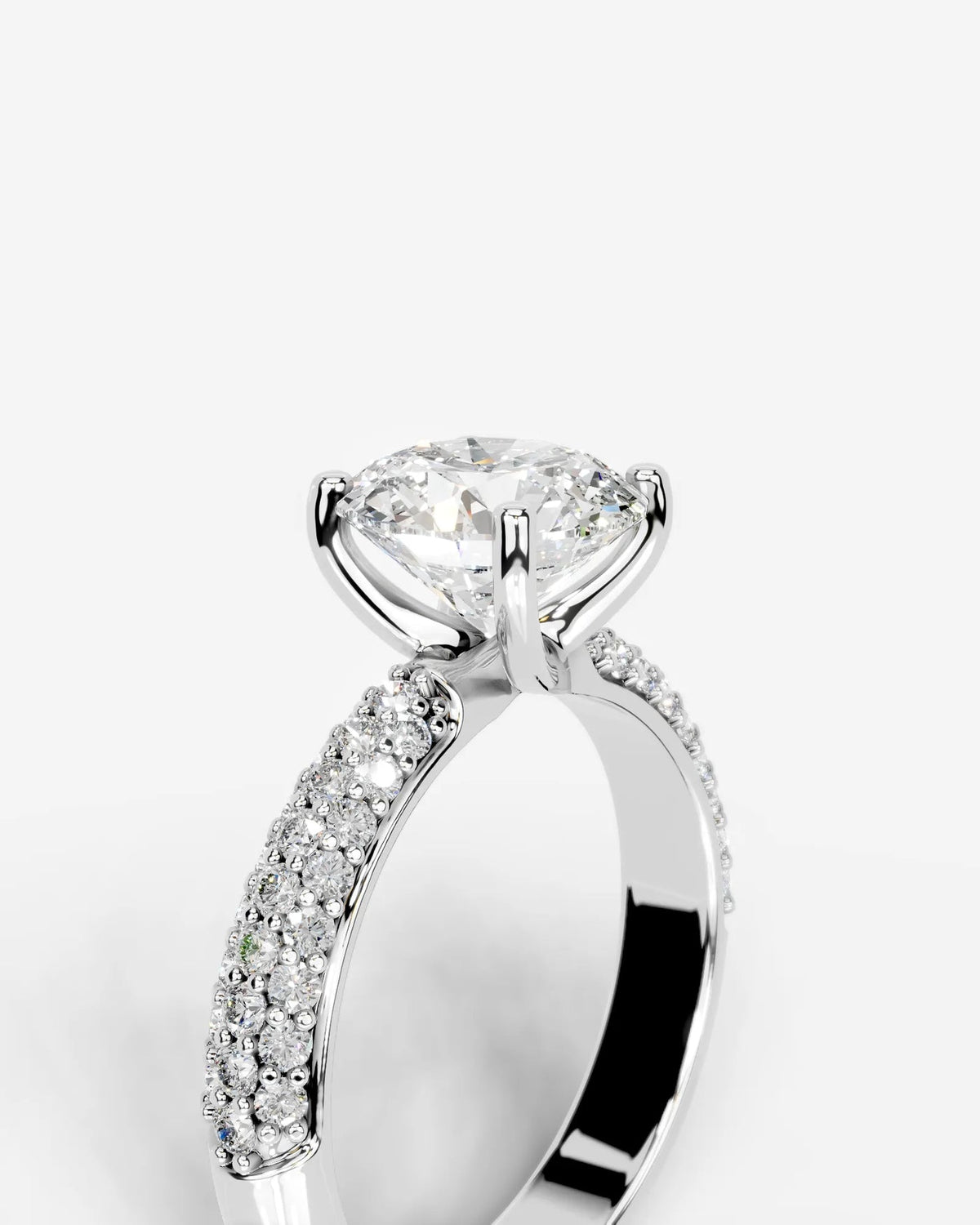 2 Carat Lab Grown Round Cut Diamond Diamond Twist Ring