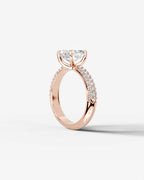 2 Carat Lab Grown Cushion Cut Diamond Pavé Ring
