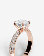 2 Carat Lab Grown Cushion Cut Diamond Pavé Ring