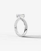 2 Carat Lab Grown Cushion Cut Diamond Pavé Ring