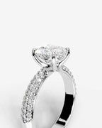 2 Carat Lab Grown Cushion Cut Diamond Pavé Ring