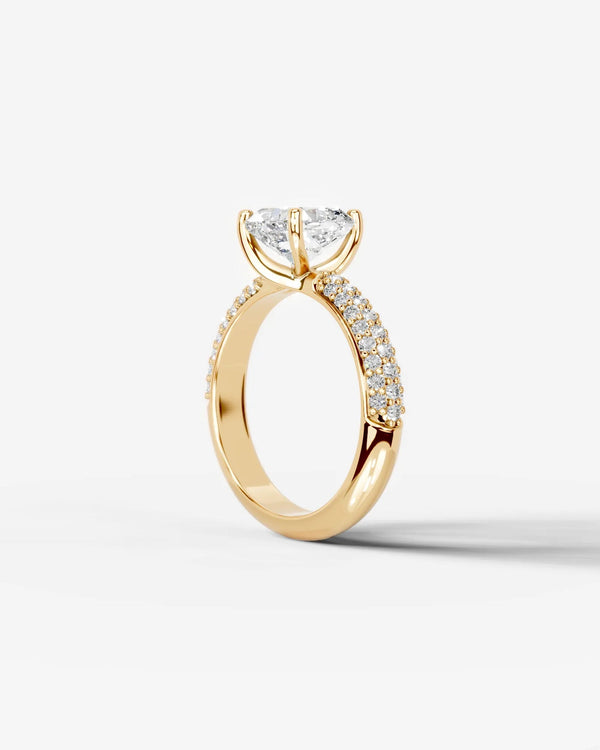 2 Carat Lab Grown Cushion Cut Diamond Pavé Ring
