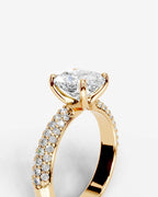 2 Carat Lab Grown Cushion Cut Diamond Pavé Ring
