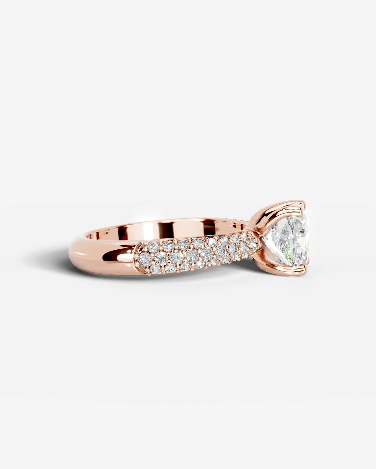 2 Carat Lab Grown Cushion Cut Diamond Pavé Ring