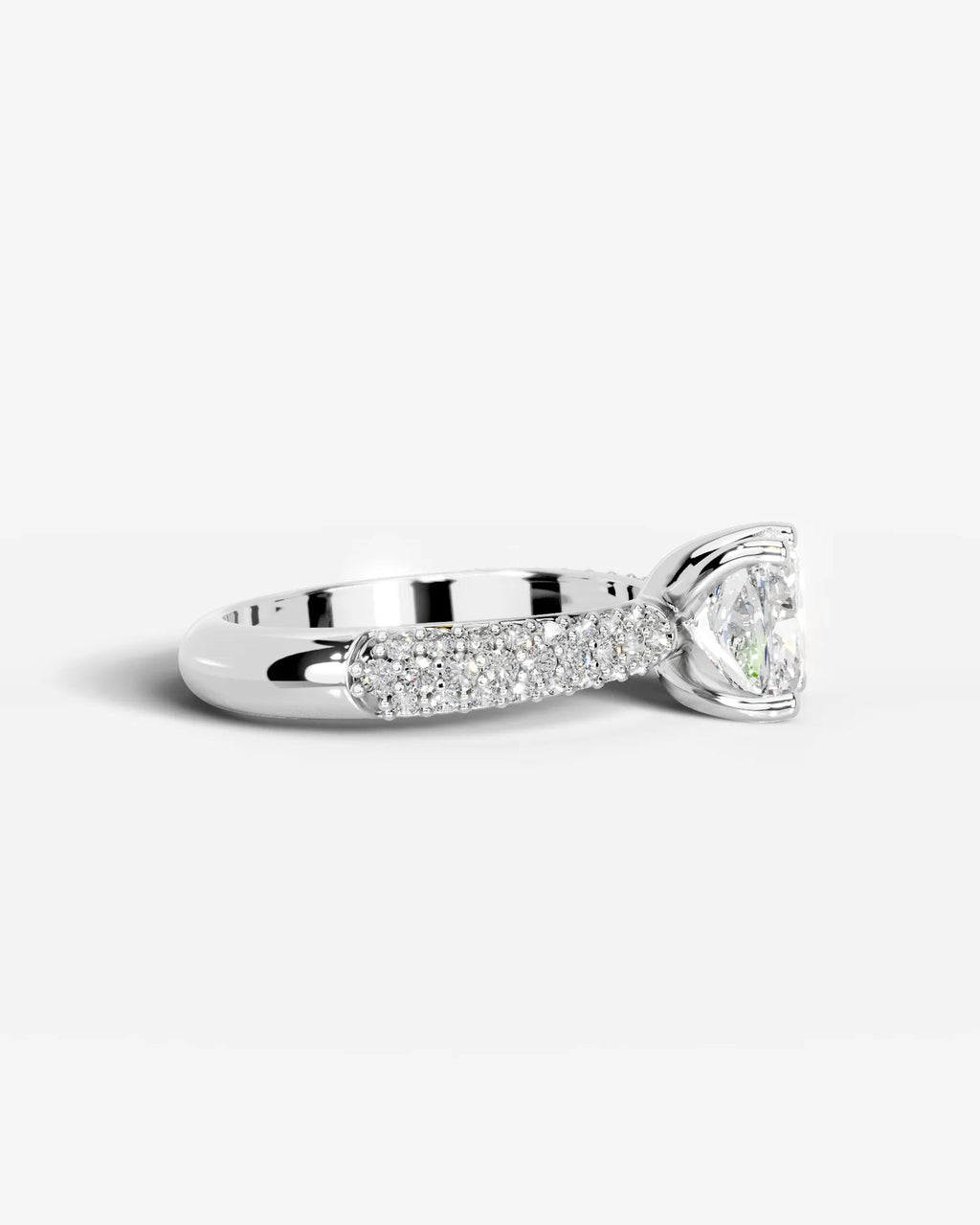 2 Carat Lab Grown Cushion Cut Diamond Pavé Ring