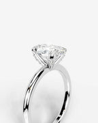 2 Carat Lab Grown Oval Cut Diamond Halo Prong Solitaire Ring