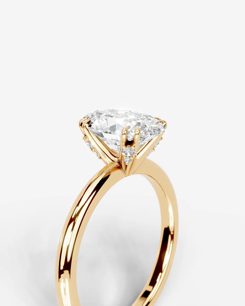 2 Carat Lab Grown Oval Cut Diamond Halo Prong Solitaire Ring