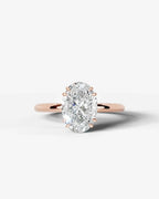 2 Carat Lab Grown Oval Cut Diamond Halo Prong Solitaire Ring